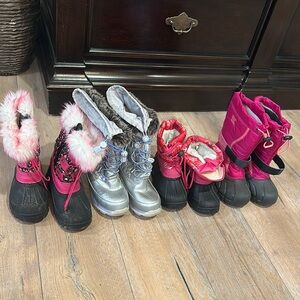 Sorel Kids' Winter Boots Set - Pink, Silver, Fuchsia